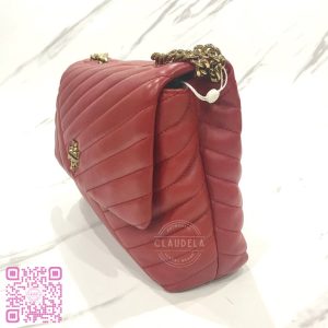TORY BURCH Kira Chevron Medium Convertible Shoulder Bag in Red Apple