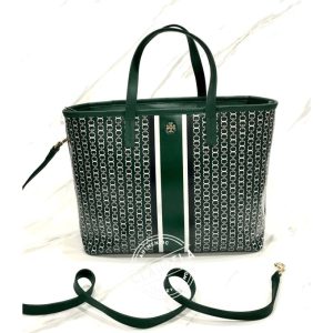 TORY BURCH Gemini Link Canvas Small Tote in Norwood