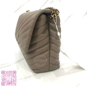 TORY BURCH Kira Chevron Medium Convertible Shoulder Bag in Classic Taupe