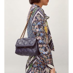 TORY BURCH Fleming Soft Small Convertible Shoulder Bag in Royal Navy
