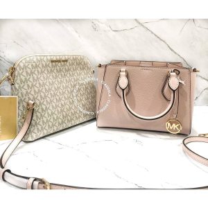 MICHAEL KORS Daria 2 in 1 Satchel Bag in Signature Vanilla Powder Brush-Best Seller