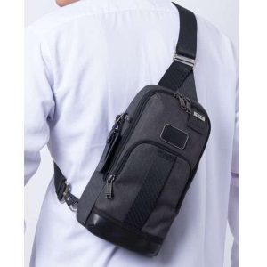 TUMI Men’s Fife Sling Pack in Charcoal Dark Grey