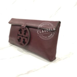 TORY BURCH Miller Clutch in Port Maroon