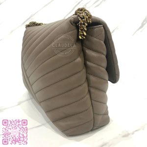 TORY BURCH Kira Chevron Medium Convertible Shoulder Bag in Classic Taupe