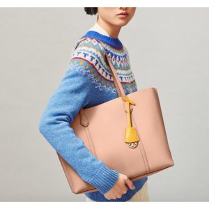 TORY BURCH Perry Large Triple Compartment Tote in Pink Moon