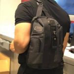 TUMI Men’s Higgins Sling Pack in Charcoal / Dark Grey