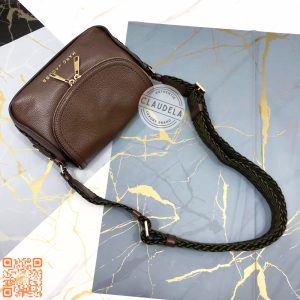 MARC JACOBS Mini Groove Messenger Crossbody Bag in Bruciato Brown with Gold Hardware