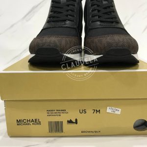 MICHAEL KORS Maddy Trainer in Signature Brown / Black