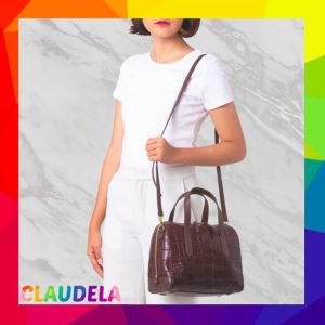 FOSSIL Sydney Satchel in Brown Croc-embossed Leather