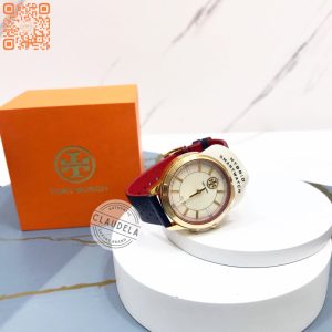 TORY BURCH Track Collins Navy Red Women’s Hybrid Smartwatch (TBT1202)