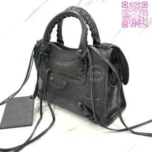 BALENCIAGA Classic Mini City in Dark Grey with Black Hardware (GHW)