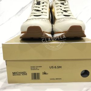 MICHAEL KORS Maddy Trainer Shoes in Signature Vanilla
