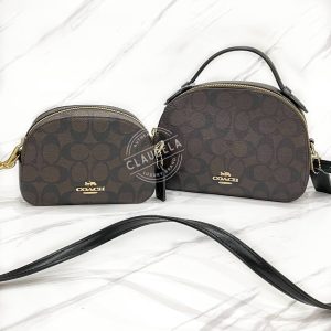 COACH Serena Mini Crossbody in Dark Brown Signature