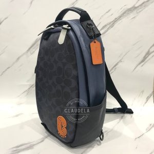 COACH Edge Pack in Colorblock Signature Denim Blue Mist