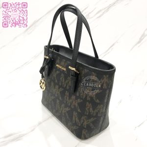 MICHAEL KORS Jet Set Travel XS Carryall Convertible Top Zip Tote in Black Multi