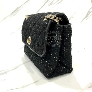 KATE SPADE Natalia Medium Sequin Tweed Fabric in Black Multi