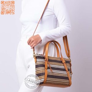 FOSSIL Avondale Satchel Neutral Stripe