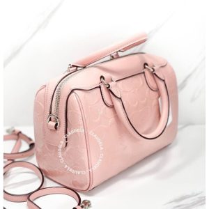COACH Bennet Mini Satchel in Petal Signature Debossed Patent Leather