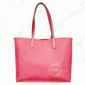 COACH Reversible Tote Bag With Lace Heart Print in Red/Multi Red