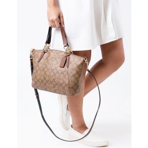 COACH Kelsey Small in Signature Khaki Saddle