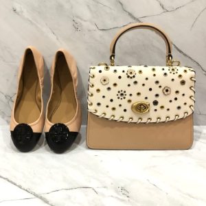 COACH Parker Top Handle Chalk Multi with Scattered Rivets