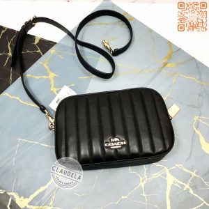 COACH Jes Camera Bag with Linier in Quilted Black Leather