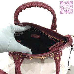 BALENCIAGA Metallic Edge Mini City in Rouge Grenat with Gold Hardware (GHW)