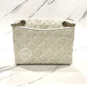 KATE SPADE Natalia Small Sequin Tweed Fabric in White Multi