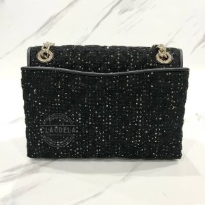 KATE SPADE Natalia Medium Sequin Tweed Fabric in Black Multi