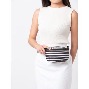 KATE SPADE Watson Lane Betty Belt Bag in Black White Stripe Nylon