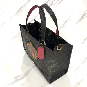 COACH Dempsey Carryall In Signature Canvas With Souvenir Skyline Apple Brown Black