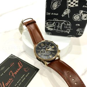FOSSIL Flynn Chronograph Brown Leather Men’s Watch (BQ2261)