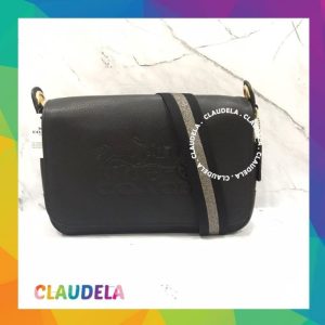 COACH Jes Messenger Shoulder Bag in Black Leather