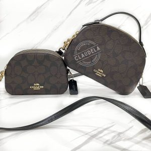 COACH Serena Mini Crossbody in Dark Brown Signature