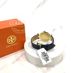 TORY BURCH Women’s Classic T Three-Hand Navy Leather Watch (TBW9001)