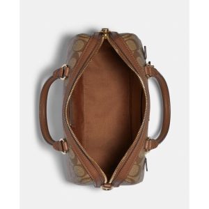 COACH Rowan Satchel in Signature Khaki Saddle