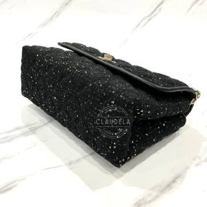 KATE SPADE Natalia Medium Sequin Tweed Fabric in Black Multi