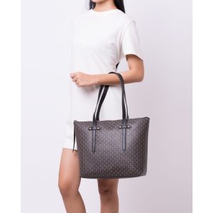 FOSSIL Felicity Tote in Signature Brown Black