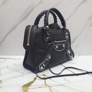 Balenciaga Metallic Edge Mini City in Black with Silver Hardware (SHW)