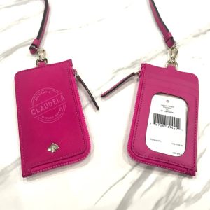 KATE SPADE Jae ID Lanyard in Nylon Bright Magenta