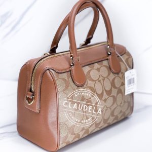 COACH x Keith Haring Mini Bennet Satchel in Signature Khaki Saddle with Patches