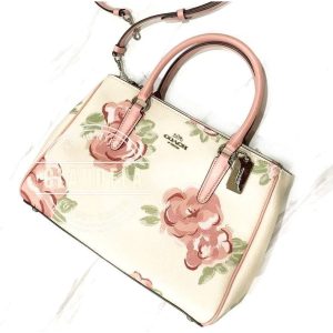 COACH Surrey Carryall Satchel in Chalk Rose Print