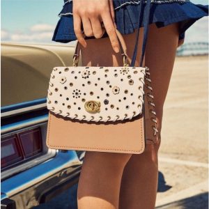 COACH Parker Top Handle Chalk Multi with Scattered Rivets