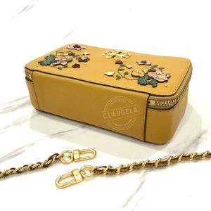 TORY BURCH Britten Applique Small Top Handle Case in Golden Curry/Yellow