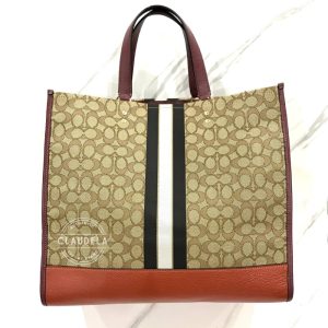 COACH Dempsey Tote 40 In Signature Jacquard With Stripe And Coach Patch