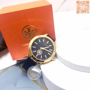 TORY BURCH Collins Navy Leather Gold Tone Women’s Watch (TBW1203)