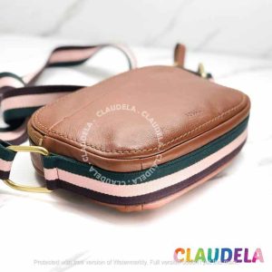 FOSSIL Elle Crossbody in Signature Brown Embossed Leather