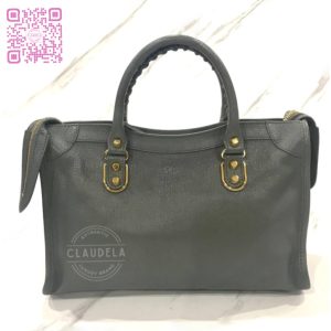 BALENCIAGA Metallic Edge Small City in Medium Grey with Gold Hardware (GHW)