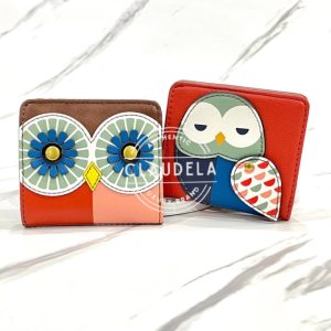 FOSSIL Madison Bifold Wallet Leather 3D Owl Full