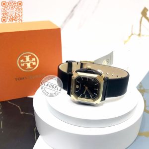 TORY BURCH Blake Three-Hand Black Leather Women’s Watch (TBW5103)